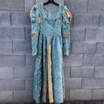 Renaissance Victorian and Edwardian Dress Gown costume Teal Gold XSmall Small Blue Size M Photo 1