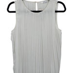 Ark & Co. NWT Womens White Sleeveless Pleated Sheer Lined Blouse Tank Top Size S Photo 0