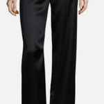 Helmut Lang  Satin Woven Wide Leg Pants Black Size D11 Photo 0