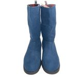 Muk Luks Blue Faux Suede Winter Boots Red Plaid Calf Lining NEW Women’s Size 10 Photo 1