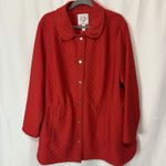 Isaac Mizrahi Live! Quilted Knit Jacquard Long Jacket Rich Red 3X Lightweight Photo 5