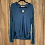 Free People  teal Fresh and Clean long sleeve shirt, M, NWT Photo 1