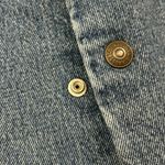 Levi's Levi’s Premium Blue Denim Sherpa Snap Button Long Trucker Jean Jacket Unisex S Photo 9