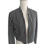 Chico's  Black White Striped Zip Trim Jacket Size US Medium / 1 Photo 2