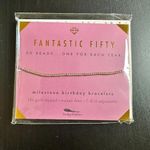 NIB LUCKY FEATHER 14K Gold Dipped Milestone 50th Birthday Stretch Bracelet Photo 6