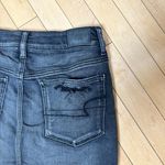American Eagle  Super Stretch X Black Denim Distressed Jean Jeans Skirt Size 2 Photo 5