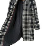 Charter Club Wool Blend Plaid Tweed Coat Black White Button Front, Size 4 Photo 5