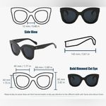 Freckles Mark Thick Fashion Butterfly Sunglasses Trendy Round Cat Eye 45… Black Photo 3