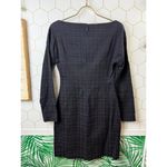 Theory  Stretch Black Jacquard Plaid Body Con Dress - Size - Small Photo 4