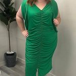 Ashley Stewart Kelly Green Ruched Dress - NEW - Size 34/36 Photo 0