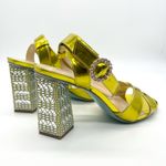 Betsey Johnson Women's Sb-Bell Heel Silver Rhinestones Gold Sandals Photo 7