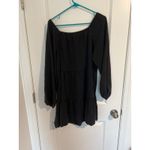 Anthropologie  Amadi Verity Size L Tiered Dress Black L/S Boho Peasant Festival Photo 5