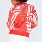 Callahan New Anthropologie Jacquard Knit V-Neck Sweater Tangerine Size Small Photo 5