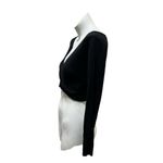 Dreamers Women's Black V-Neck Long Sleeve Crop Top Size S Casual Fall Photo 6