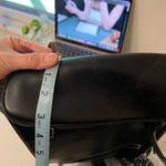 Vintage 90s Black Square PVC Leather Scarf Tie Medium Backpack Photo 13