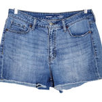 Old Navy Women's Blue Cut-Off Denim Shorts Size 14 High-Rise Jean Shorts Photo 0