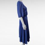 Vintage Laurel Ridge 70s Blue & White Polka Dot Pintuck Pleated Dress Size 15/16 Photo 2