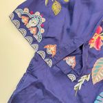 Johnny Was NWOT Emika Kimono Embroidered Open Front Jacket Navy 3/4 Sleeves XL Photo 9