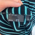 Prada Italian 40 US 4 Black Blue Striped Knit Sweater Dress 2013 Fitted Waist Photo 3