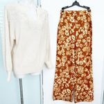 ZARA Linen Palazzo Pants XSMALL ORANGE burnt Bohemian Photo 7