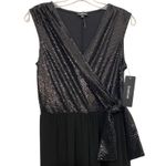 Bebe NYE Disco  Sequined Sleeveless Wrap Jumpsuit Wide Leg Evening Formal M NWT Photo 5