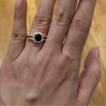 Size 8 Fragrant Jewels Wicked Ring Black Stone Rose Gold Band elegant Photo 4