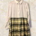 French Connection NWT Flannel Plaid Cream Shirt Dress Size 6 $118 Cotton Photo 2