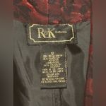 R & K EUC Evenings Red and Black Floral Side Button Blazer size 12 Photo 4