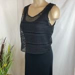 Calvin Klein  Black Crochet Top Sleeveless Maxi Long Dress 4 Photo 1