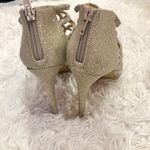 INC Sharee 2 Rhinestone Strappy Caged Heels Champagne Gold 9 Photo 2