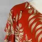 Liz Claiborne burnt orange and tan tropical leaf print blouse top size XXL Photo 3