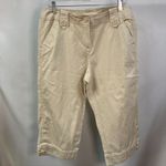 Sandro  Womens 12 Tan Capri Cargo‎ Shorts Cotton Summer Beach Vacation Designer Photo 1