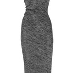 T by Alexander Wang Marled Dark Gray Jersey Knit Draped Back Maxi Dress Photo 0