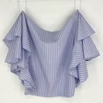 Child of the Universe Off the Shoulder Ruffle Sleeve Blue and White Stripe Top M Size M Photo 1