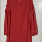 Three Eighty Two NEW!  victoria ruffle long sleeve shift coral rosebud dress $144 Photo 0