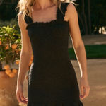 Free People  Devyn Sweater Mini Dress - Black Dress Photo 0