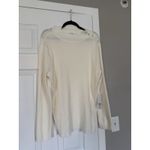 Chico's Rhinestone Bling Shoulder Detail Cream White Sweater Cozy Holidays NWT Photo 7
