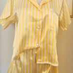 Victoria's Secret Vintage 90s Victoria’s Secret Yellow striped satin pajama set Photo 0