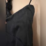 Rickie Freeman Teri Jon Navy Ruffle Tiered Formal Gown w/ Rosette Bow Strap Photo 4