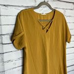 Maurice's Maurice’s Mustard Yellow Women's Top V-Neck Blouse SZ M Y2K Lace Front Y2K Photo 2