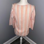 Seven7  Women's Striped Peplum Sleeve Top size small Photo 2