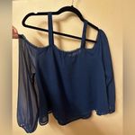 H&M Express Navy Blue Off The Shoulder Top Photo 5