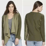 BLANK NYC  Drape Front Linen Blend Jacket Olive size XS Photo 1