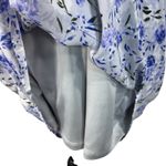 Lulus Medium Shifting Dears Mini Dress Floral Lined V-Neck 3/4 Sleeve Light Blue Photo 3