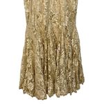 NWT Mandalay Champagne Gold Lace Beaded Sequin Long Mermaid Evening Gown Women 8 Photo 6