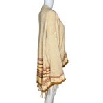 Storybook Knits Sweater Womens 1X Tan Southwestern Wrap Cardigan Fringe Neutral Size XL Photo 2