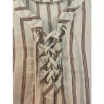Viola Borghi made in Italy striped lace up tunic coverup White Size L Photo 3