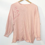 Aerie oversized light pink “after sunset” graphic distressed crewneck Photo 0