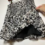 INC 100% Silk Ruffle Mini Skirt Black White Size 0 Fairy Romantic Y2K Flirty Photo 7