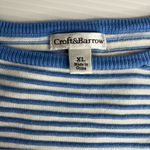 Croft & Barrow Top Women's XL Blue White Striped Pullover Sweater Chiffon Bottom Photo 1